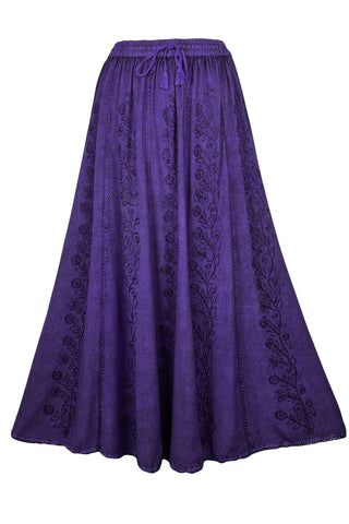 Marpha Rayon Medieval Embroidered Maxi Skirt
