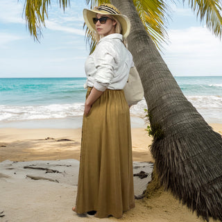 Marpha Rayon Medieval Embroidered Maxi Skirt