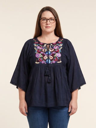 Machhermo Medieval Wide-Sleeve Rayon Crepe Tunic