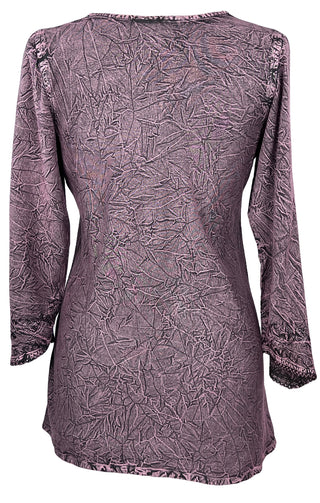 Embroidered Rayon Renaissance Blouse - Agan Traders, Plum 