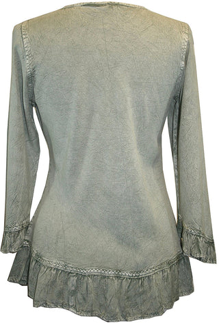 147 B Gypsy Medieval Ruffle Top Tunic Kurta Blouse India - Agan Traders, Sea Green C