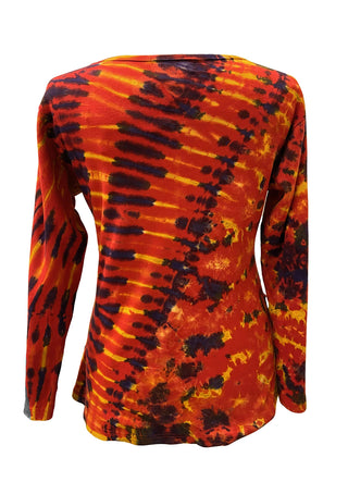 Humla Rib Cotton Tie-Dye Patchwork Blouse