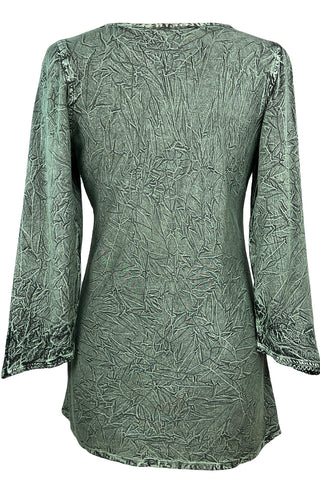 Embroidered Rayon Renaissance Blouse - Agan Traders, Green