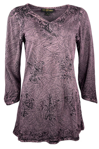 Embroidered Rayon Renaissance Blouse - Agan Traders, Plum 