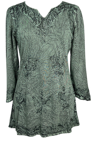 Embroidered Rayon Renaissance Blouse - Agan Traders, Green