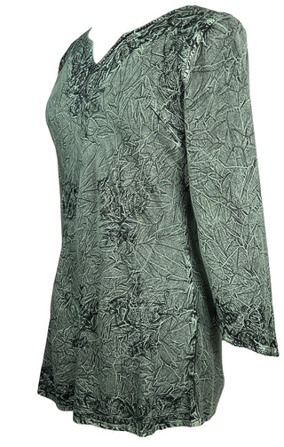 Embroidered Rayon Renaissance Blouse - Agan Traders, Green 