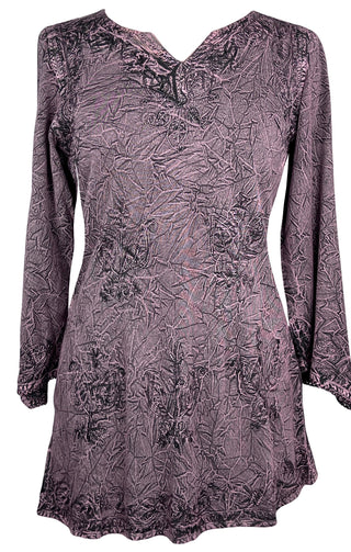 Embroidered Rayon Renaissance Blouse - Agan Traders, Plum 