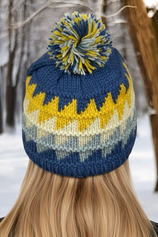 Bidur Two-Tone Crochet Sheep Wool Hat