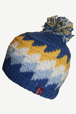 Bidur Two-Tone Crochet Sheep Wool Hat