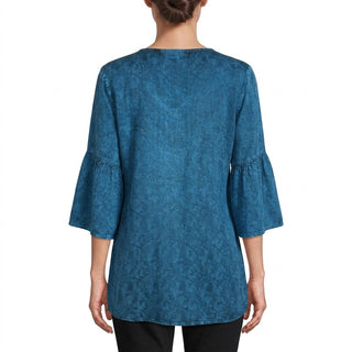 Chulu Rayon Striped Medieval Bell-Sleeve Tunic