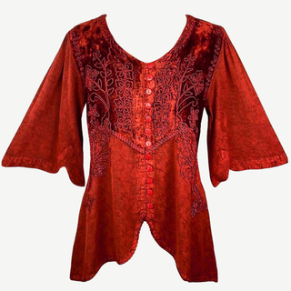 Tila Rayon Embroidered 3/4-Sleeve Tunic