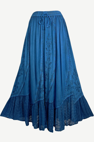 Dadeldhura Rayon Medieval A-Line Embroidered Skirt