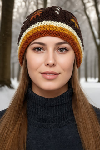 Lubhu Lambswool Cable Knit Skull Cap & Mittens
