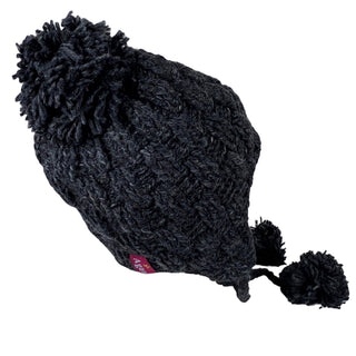 Solid Cable Knit Crochet Wool Fleece Beanie Hat - Agan Traders, Charcoal