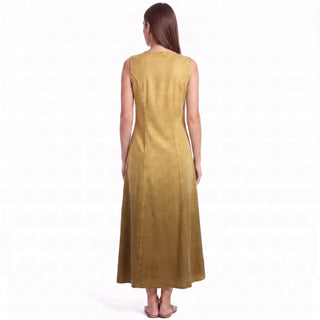 Sankhamul Rayon Embroidered Button-Down Sundress