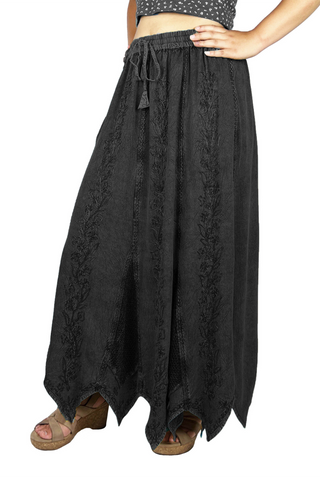 Khangsar Asymmetrical Netted Rayon Skirt