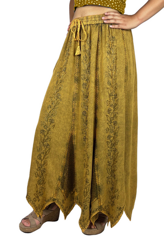 Khangsar Asymmetrical Netted Rayon Skirt