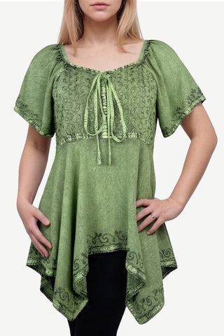 Gorkha Rayon Asymmetrical Blouse