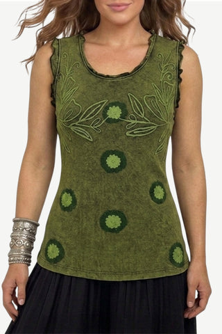 Narayangarh Stonewashed Knit Cotton Tank Top