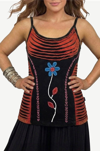 Jorsale Cotton Razor-Cut Spaghetti-Strap Cami