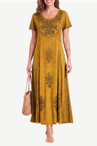 Palpa Rayon Gothic Embroidered Dress