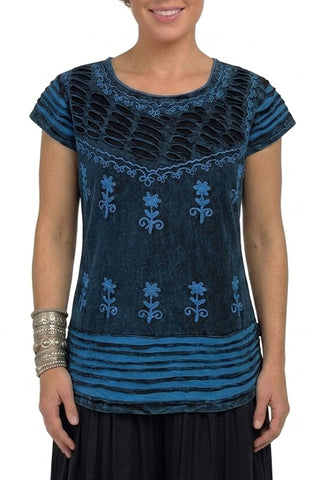 Koshi Cotton-Rayon Razor-Cut Blouse