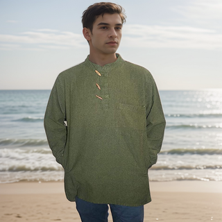 Putalibazar Cotton Men's Henley Tunic Shirt