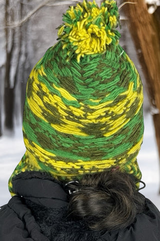 Kakarbhitta Lambswool Chunky Cable Knit Pom Beanie