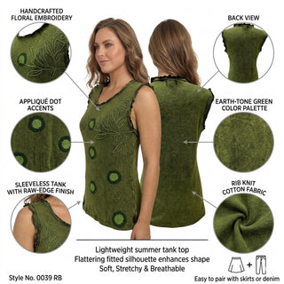 Narayangarh Stonewashed Knit Cotton Tank Top