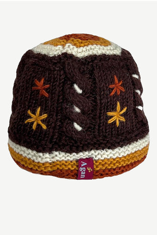Lubhu Lambswool Cable Knit Skull Cap & Mittens