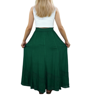 Pathari Embroidered Rayon Maxi Skirt