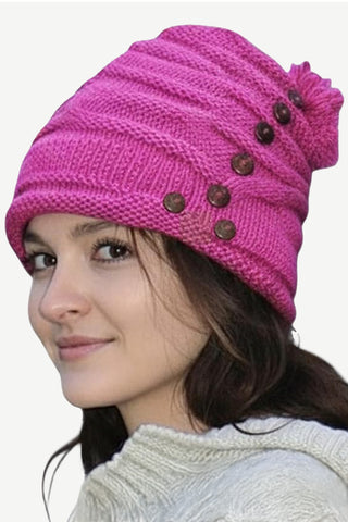 Balthali Lambswool Fleece-Lined Rib Knit Beanie