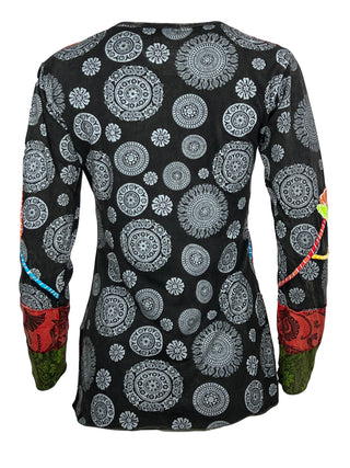 Lete Rib Cotton Mushroom Patch Razor-Cut Top