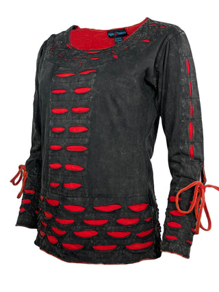 Dang Rib Cotton Razor-Cut Blouse
