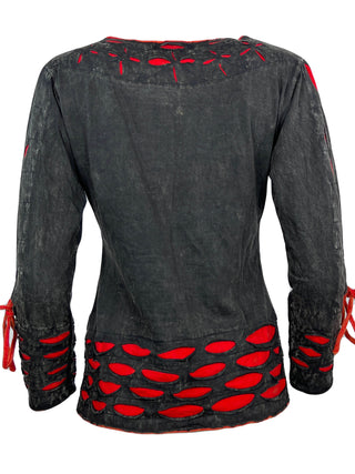 Dang Rib Cotton Razor-Cut Blouse