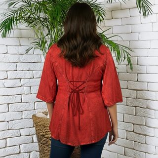 Tila Rayon Embroidered 3/4-Sleeve Tunic