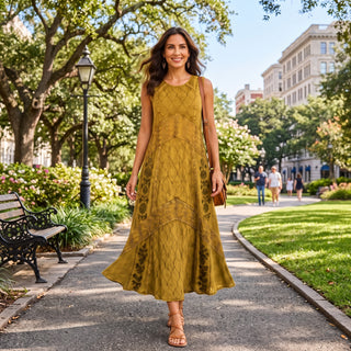 Thame Rayon Boho Button-Down Sundress