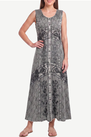 Chamlang Rayon Embroidered Sleeveless Sundress