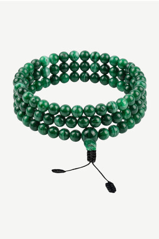 Bimthang Malachite 108-Bead Mala Necklace