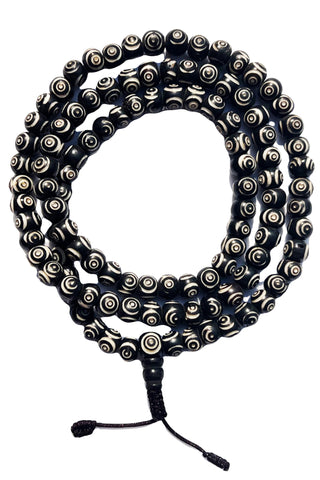Thamserku Yak Bone Mandala 108-Bead Prayer Mala