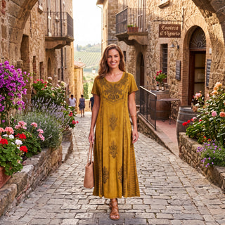 Palpa Rayon Gothic Embroidered Dress