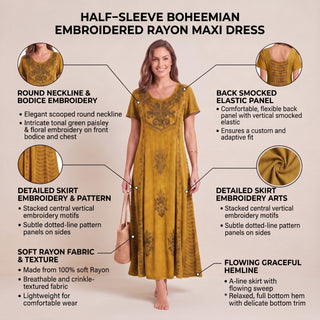 Palpa Rayon Gothic Embroidered Dress
