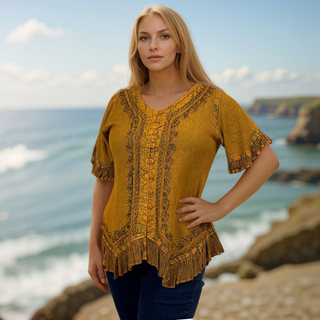 Tilicho Rayon Medieval Embroidered Blouse