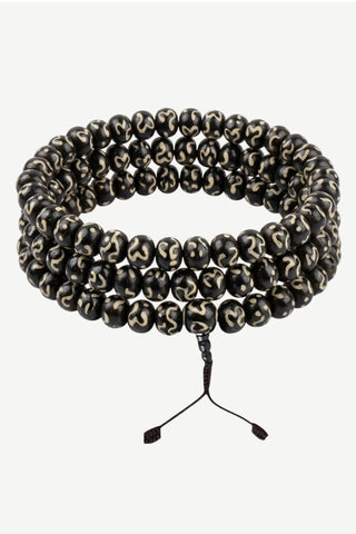 Boudha Yak Bone Om 108-Bead Prayer Mala
