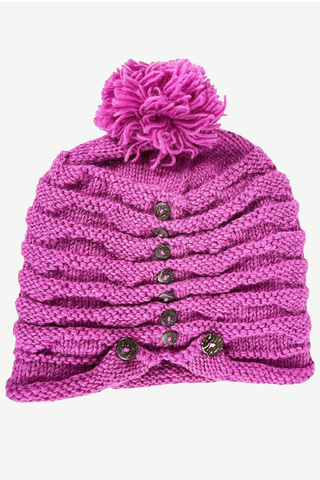 Balthali Lambswool Fleece-Lined Rib Knit Beanie