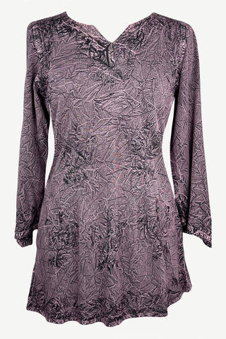 Embroidered Rayon Renaissance Blouse - Agan Traders, Plum 