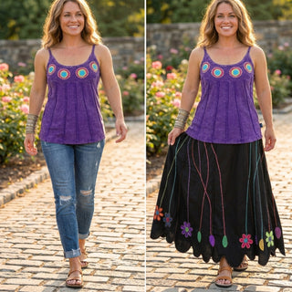 Damak Patchwork Rib Cotton Cami