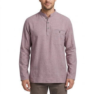 Tulsipur Cotton Men's Mandarin Henley Kurta Shirt