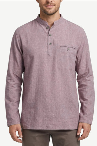 Tulsipur Cotton Men's Mandarin Henley Kurta Shirt
