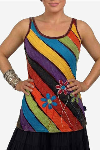 Rolwaling Rib Cotton Patchwork Cami